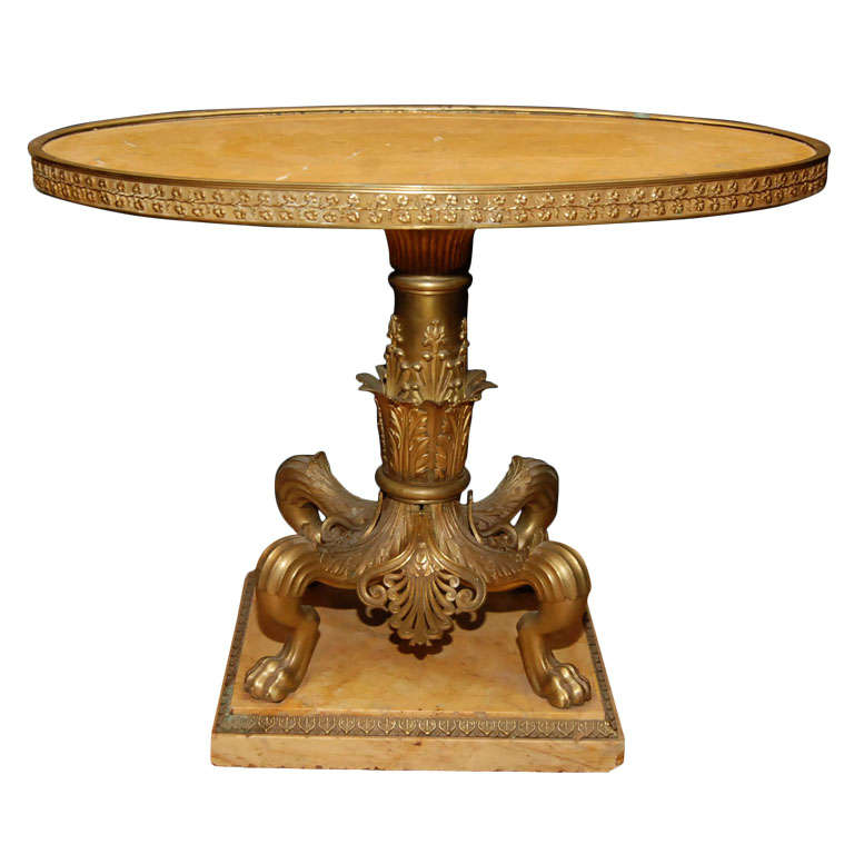 Siena Marble and Bronze Coffee Table For Sale at 1stDibs | siena marble ...