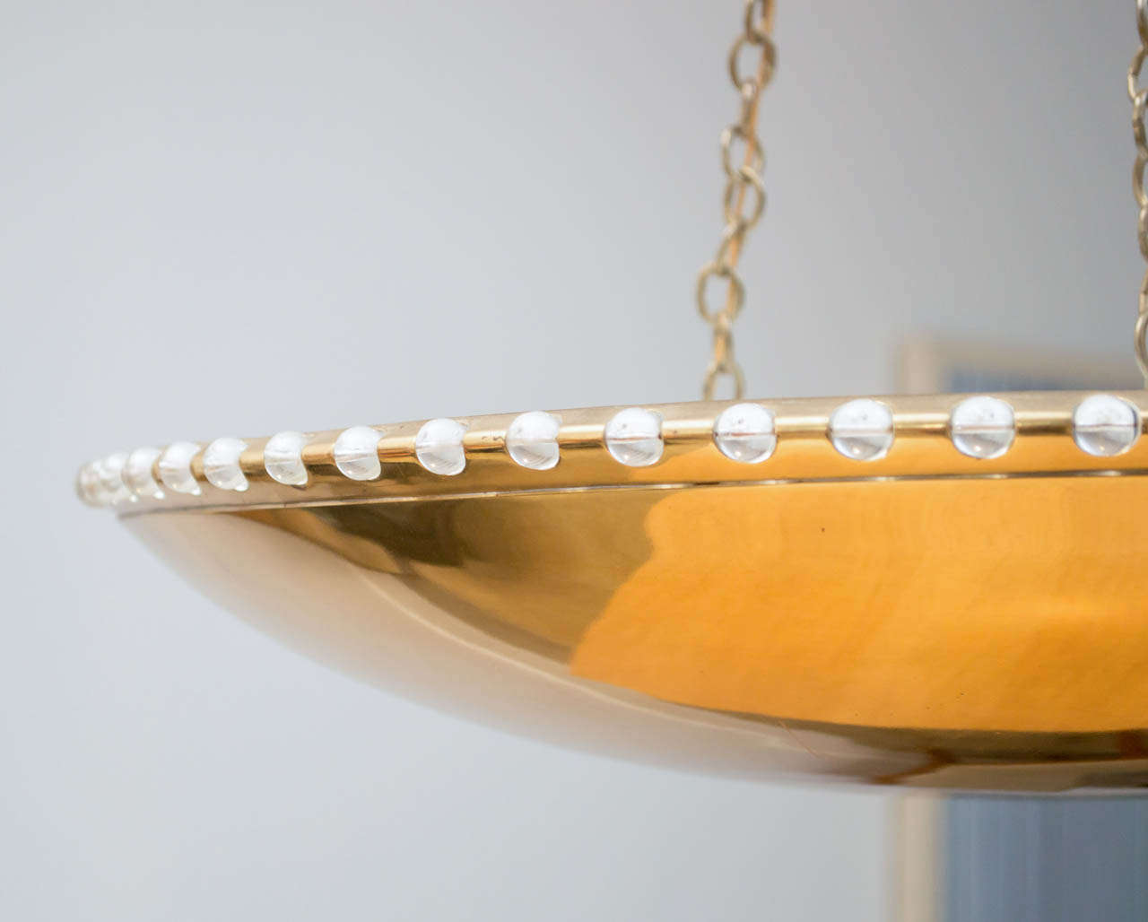 Brass Bowl Chandelier For Sale at 1stDibs