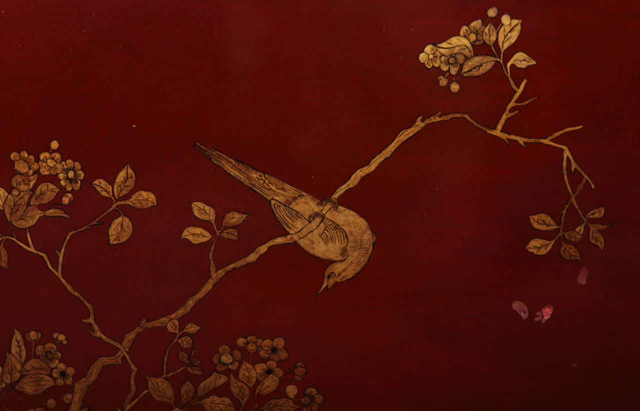 red lacquer coffee table