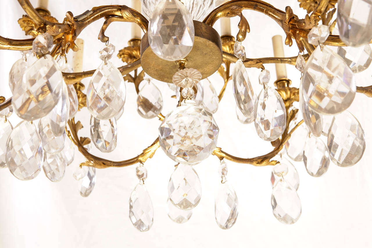 19th Century  French Gilt Bronze and Cut-Glass, 14-Light Chandelier