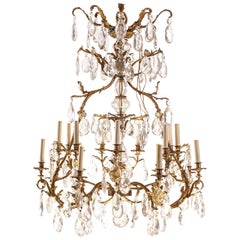  French Gilt Bronze and Cut-Glass, 14-Light Chandelier