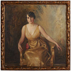 Portrait of a Young Lady Oil on Canvas by Ivan Lindhè 1920