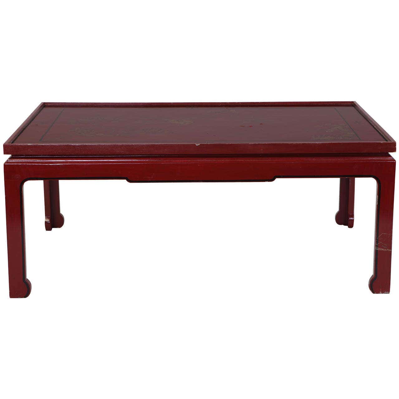 Square Red Lacquered Coffee Table at 1stDibs | red square coffee table ...