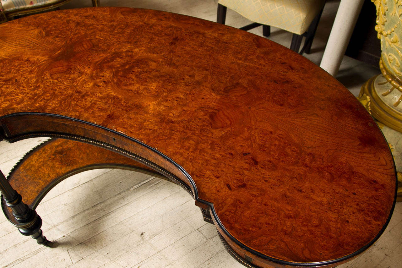 Unusual Burl Amboyna Writing Table 2