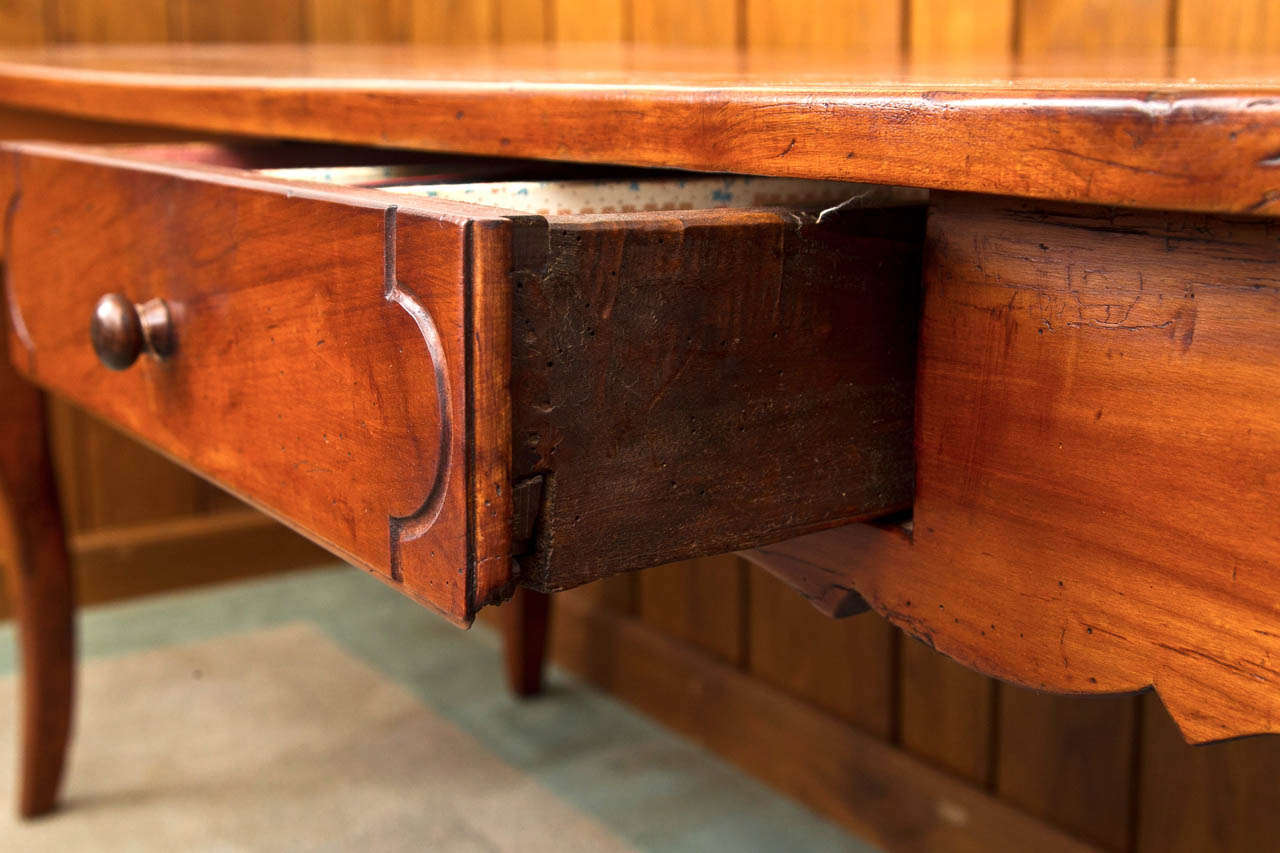 19th Century French Fruitwood Work Table For Sale