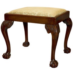 Antique Mahogany Bench on Carved Legs
