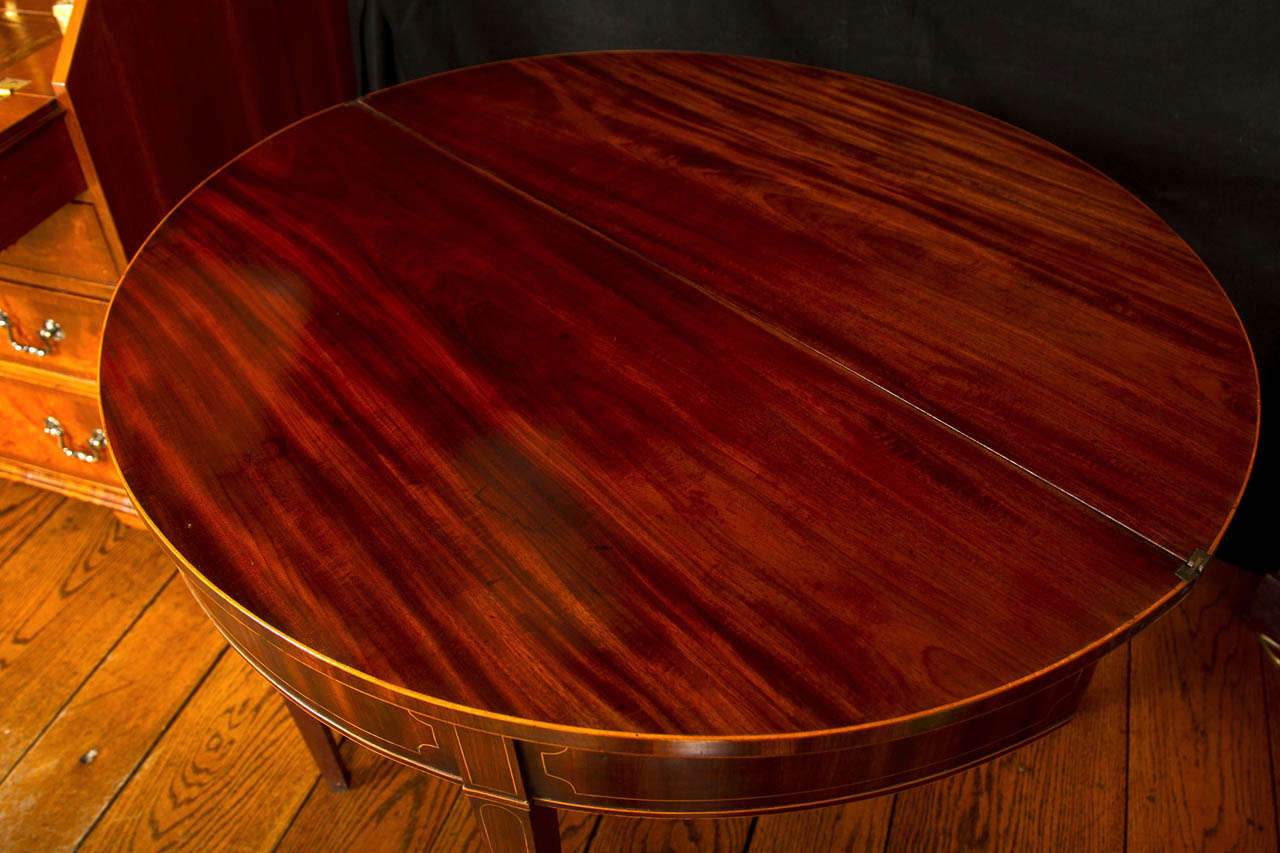 Mahogany Demilune Tea Table For Sale at 1stDibs
