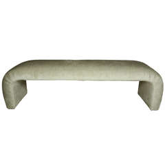 Stylish Low Bench with Pale Green Chenille