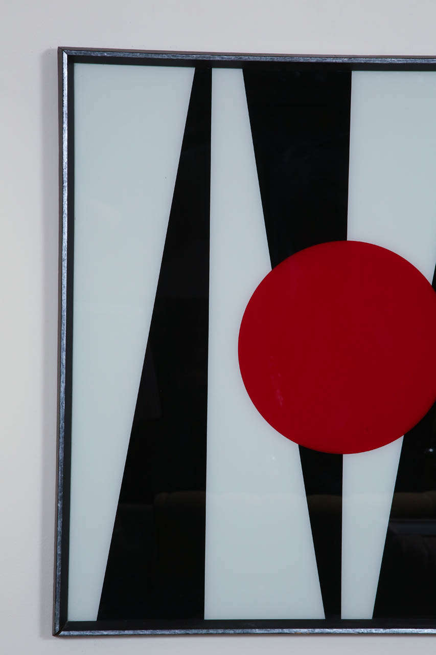 The Red Dot - Framed Abstract Silkscreen In Good Condition For Sale In New York, NY