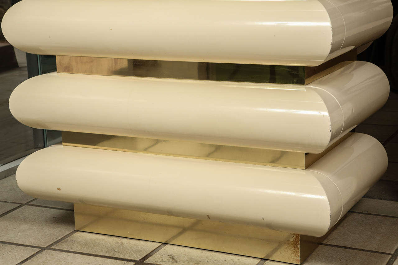 High Style Vertical Dresser with 6 Drawers and Brass Appointments