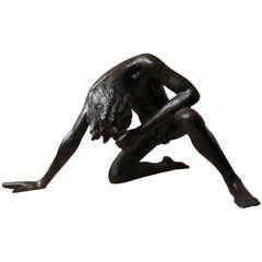 Vintage Large Bronze Sculpture of a Boy "Humanity"