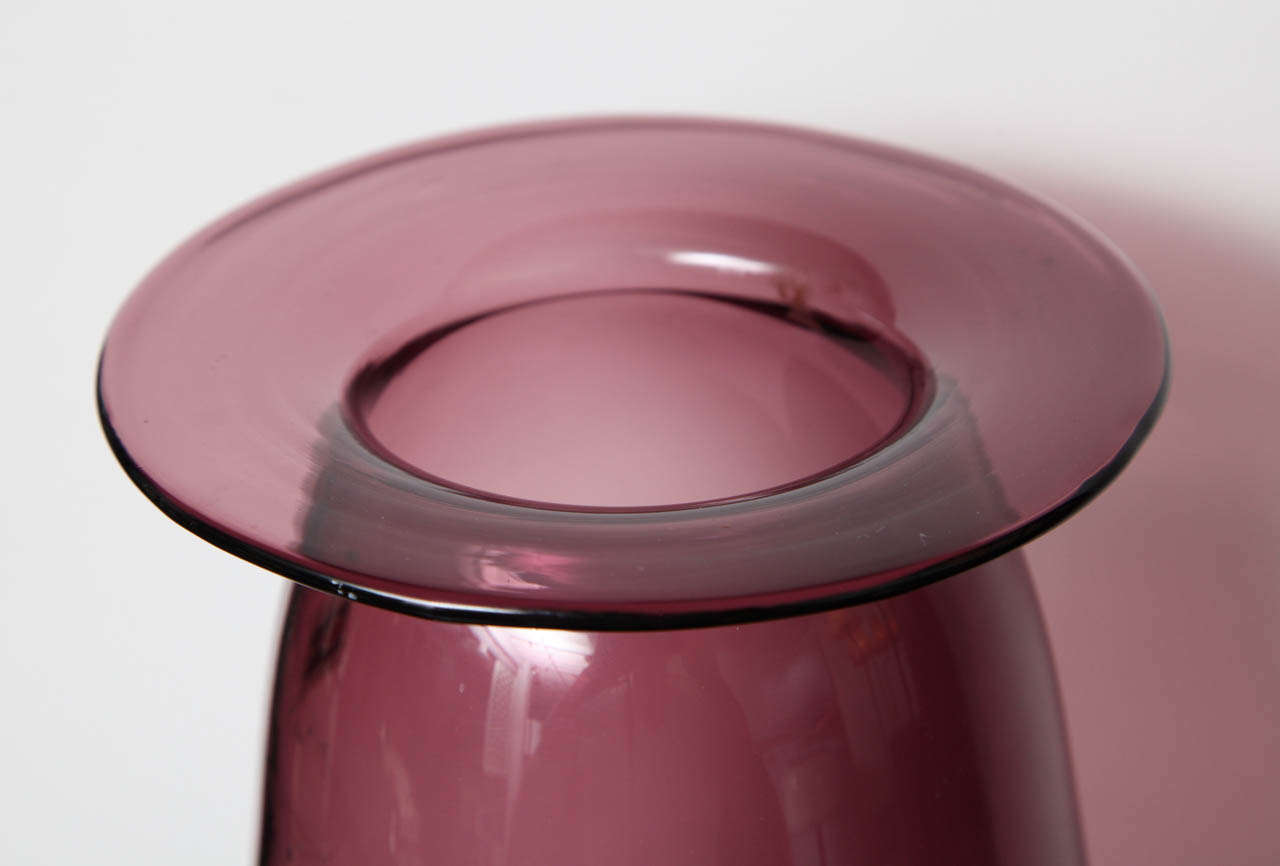 Amethyst Glass Vase by Blenko In Excellent Condition For Sale In New York, NY
