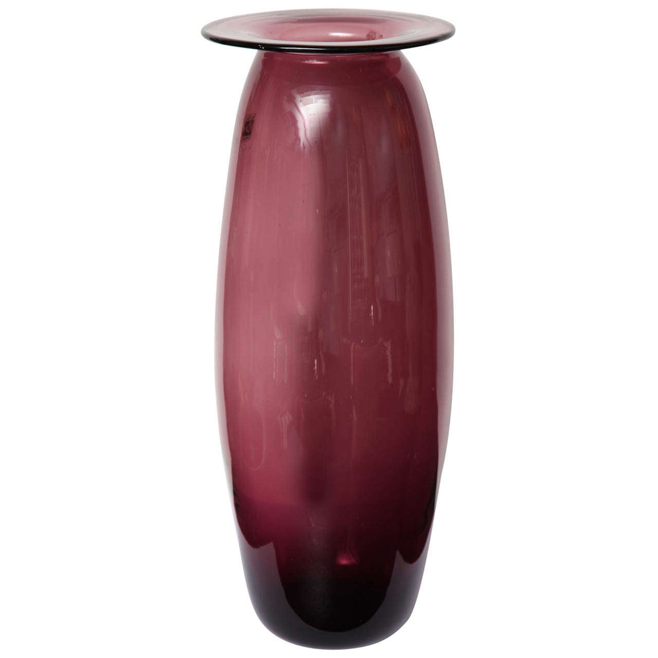 Amethyst Glass Vase by Blenko For Sale