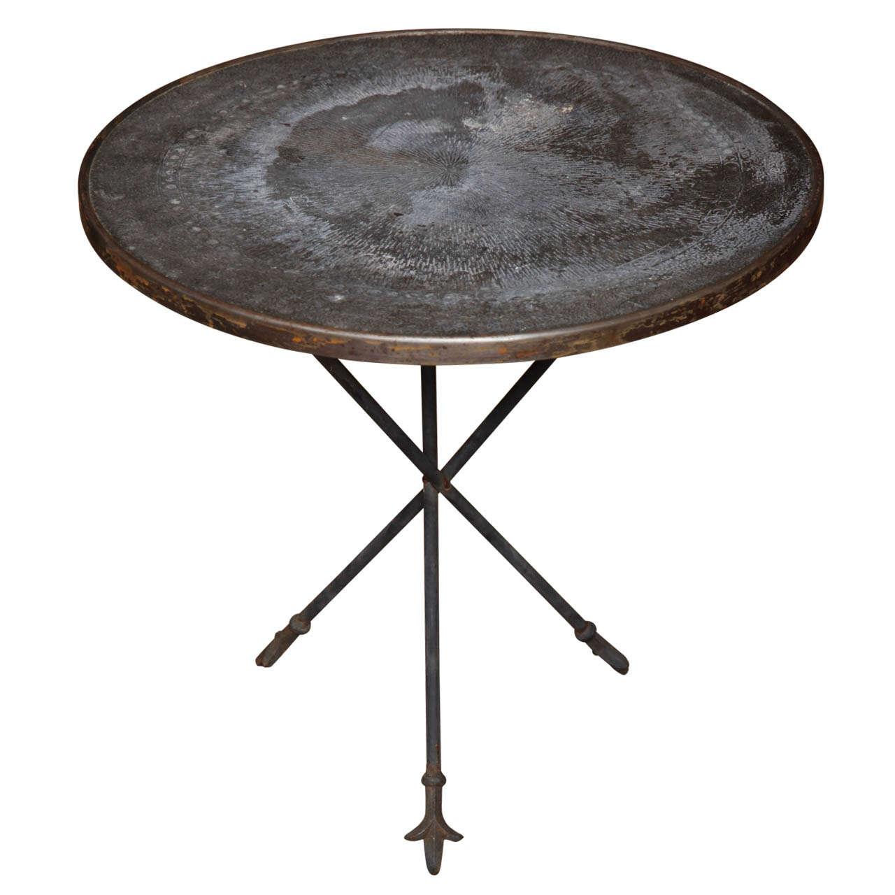 Tripod Table with Embossed Top