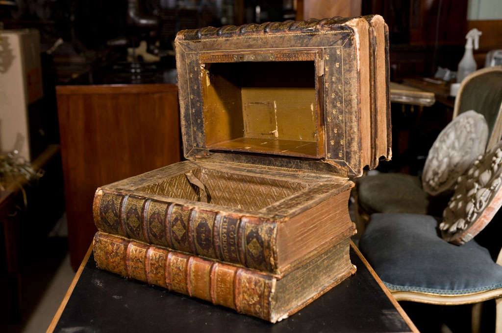 18th Century and Earlier Large 18th century leather book conversion For Sale
