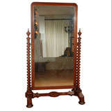 19th Century American Spool Cheval Mirror