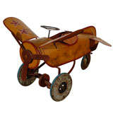 Antique Folk Art Childs Airplane Pedal Toy