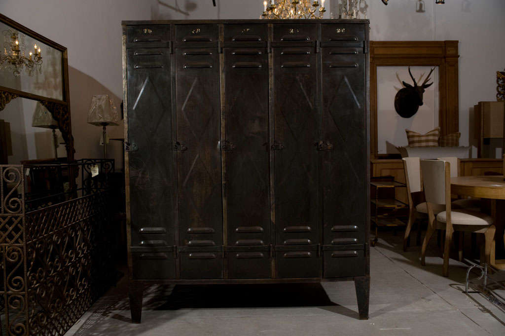 Double sided metal industrial storage locker