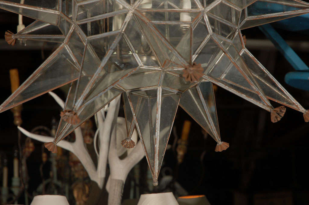 Mid-20th Century Glass Star Chandelier