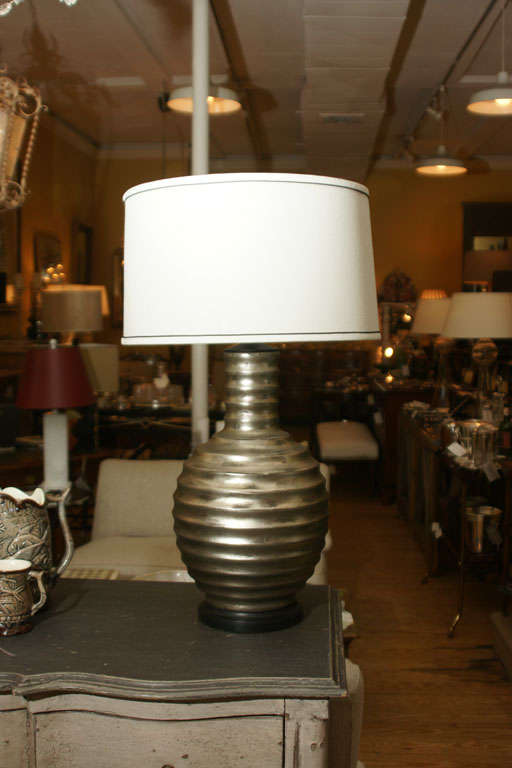 One silvered finish bee hive lamp.

Regular price 1950.00.