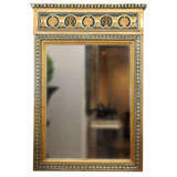 Early 19th c. hand carved Swedish neoclassical trumeau mirror