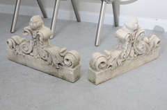 Beautiful pair of stone over door or window pediments, saved from demolition of a beautiful chateau.