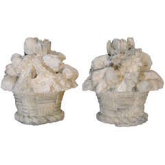 Pair of French Limestone Fruit Baskets