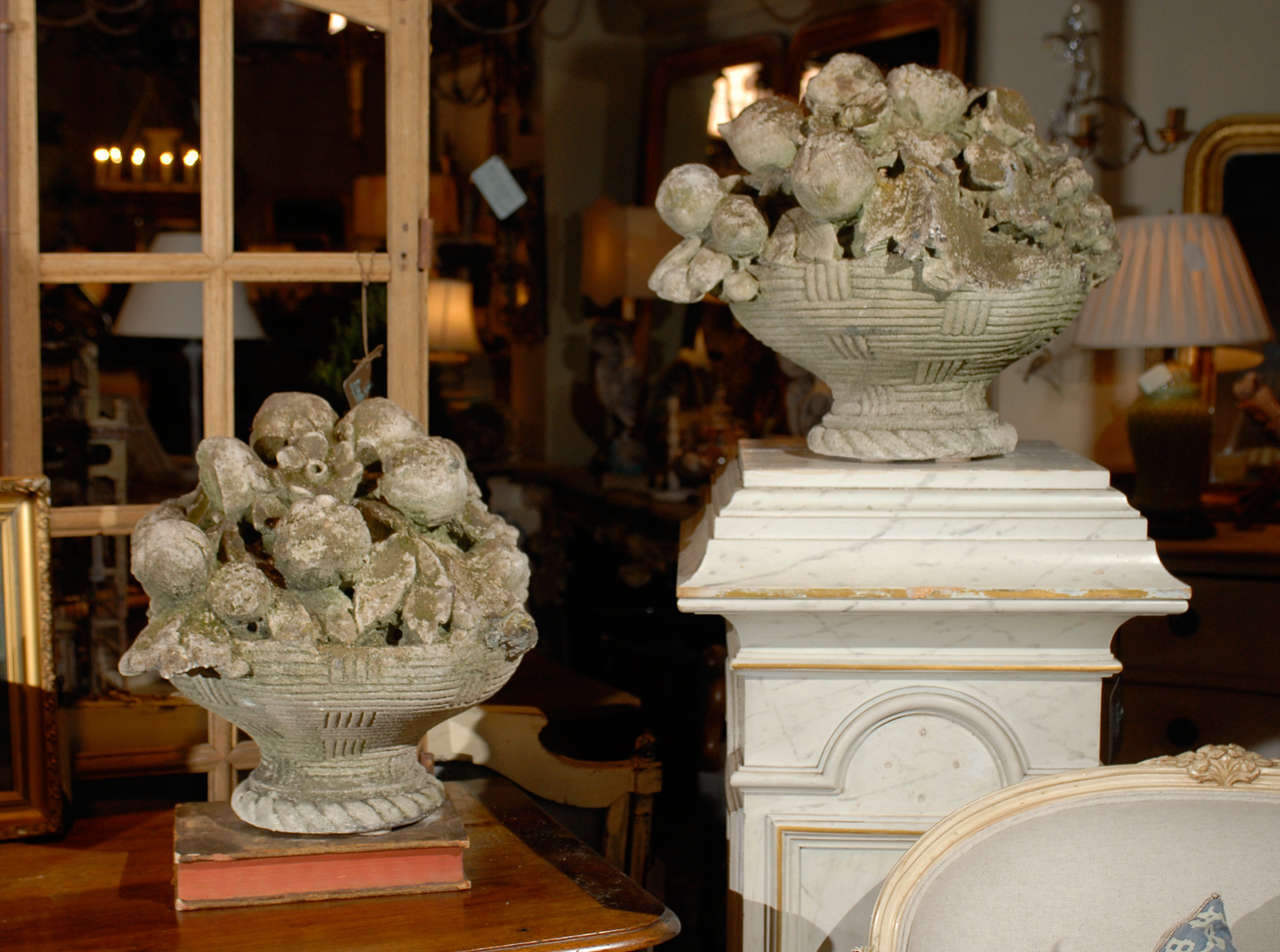 Pair of Limestone Fruit Compotes