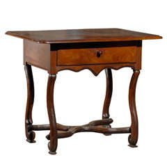 18th Century Walnut Louis XIV Table with One Drawer 1