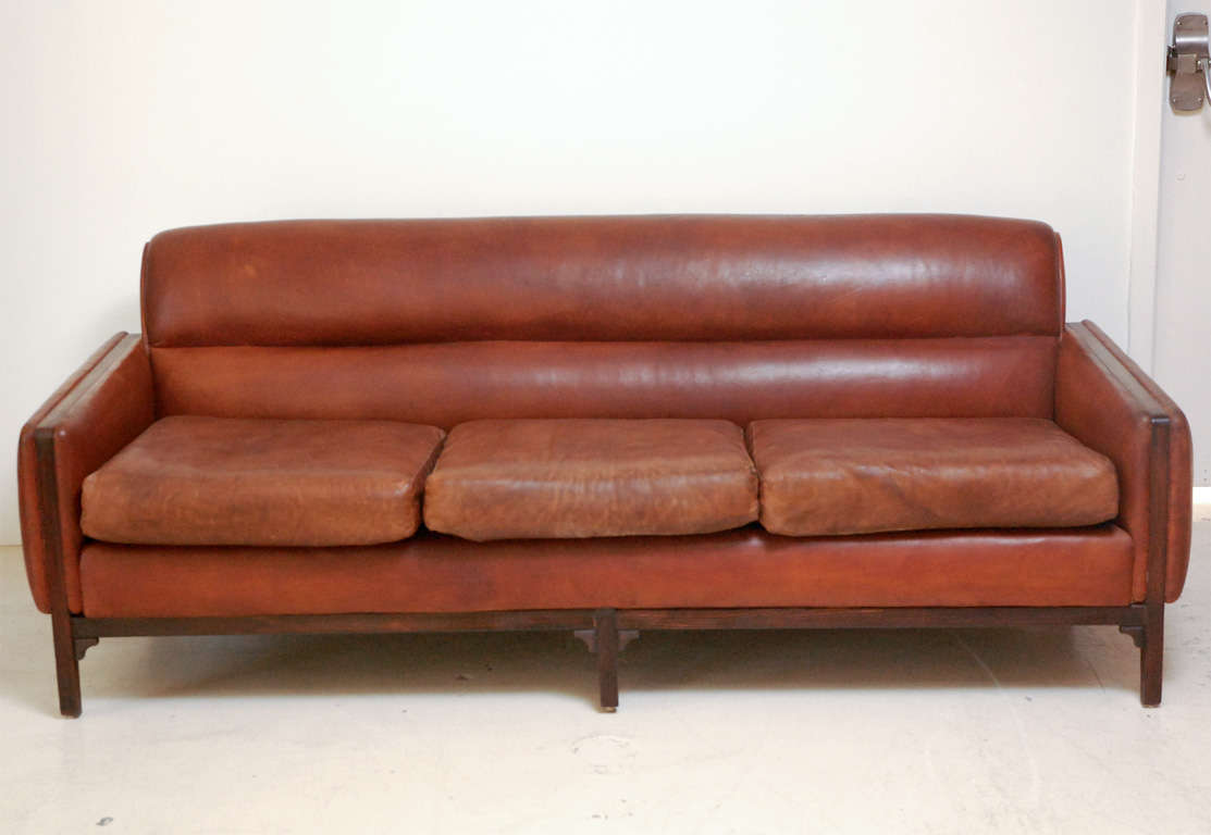 1960's leather sofa by Borge Morgensen.