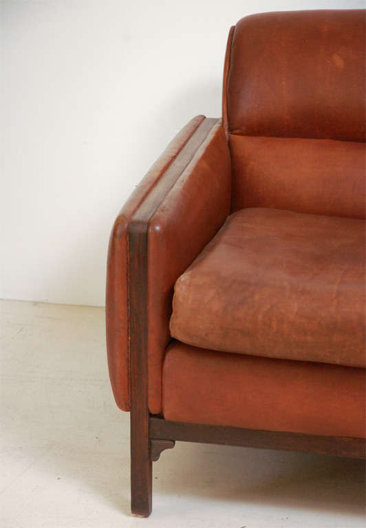 Borge Morgensen Leather Sofa In Excellent Condition In Los Angeles, CA