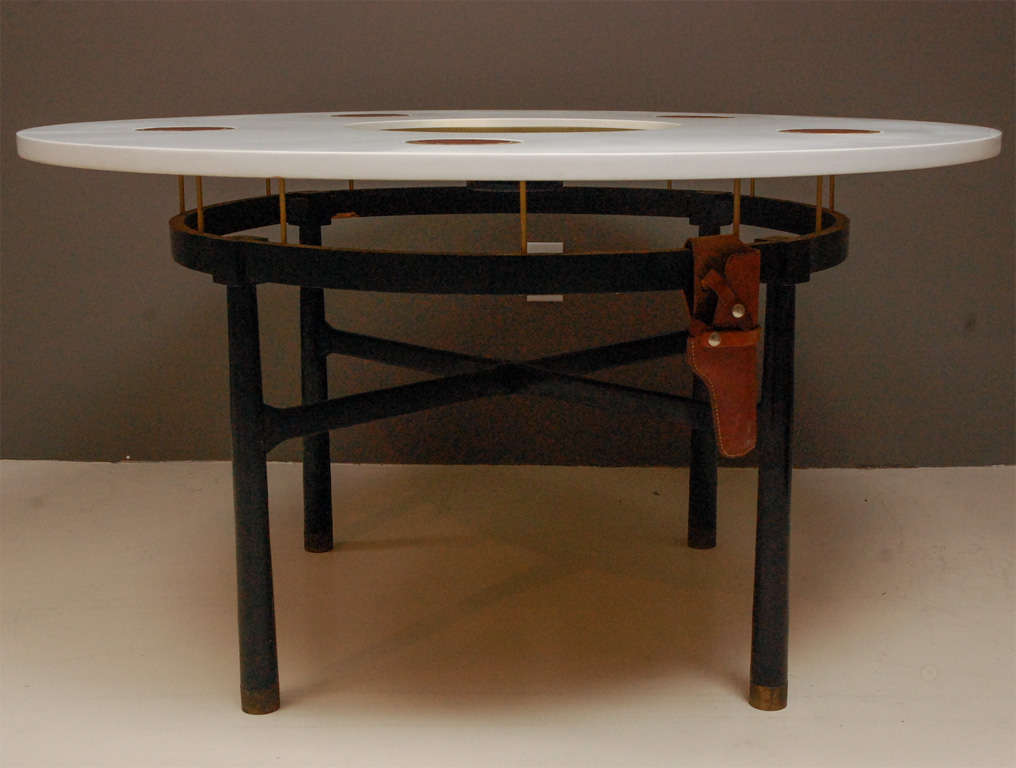 Custom Mid-Century Game Table with Gun Holster by Collected By