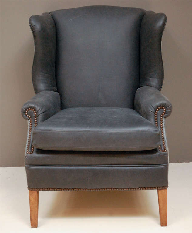 1960's Leather Kittinger Wingback Chair at 1stDibs