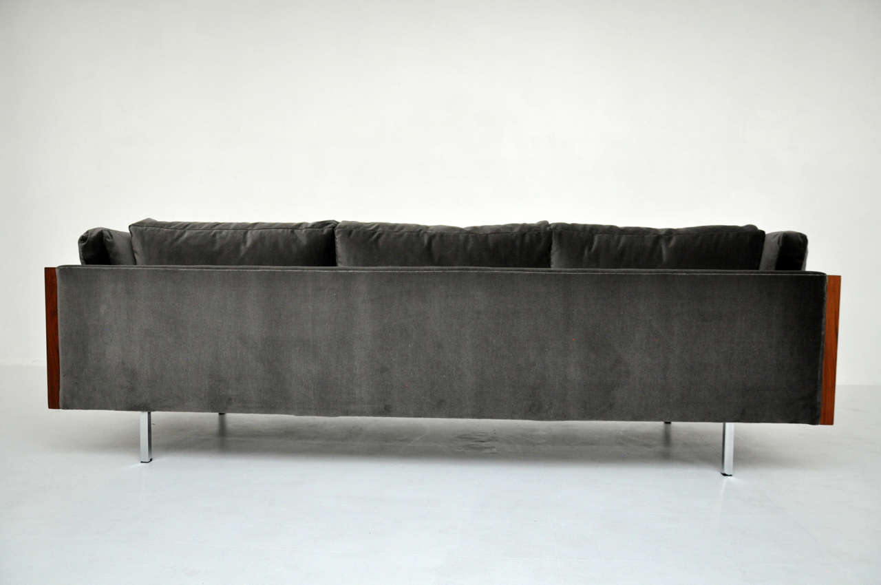 Wood Milo Baughman Walnut Case Sofa