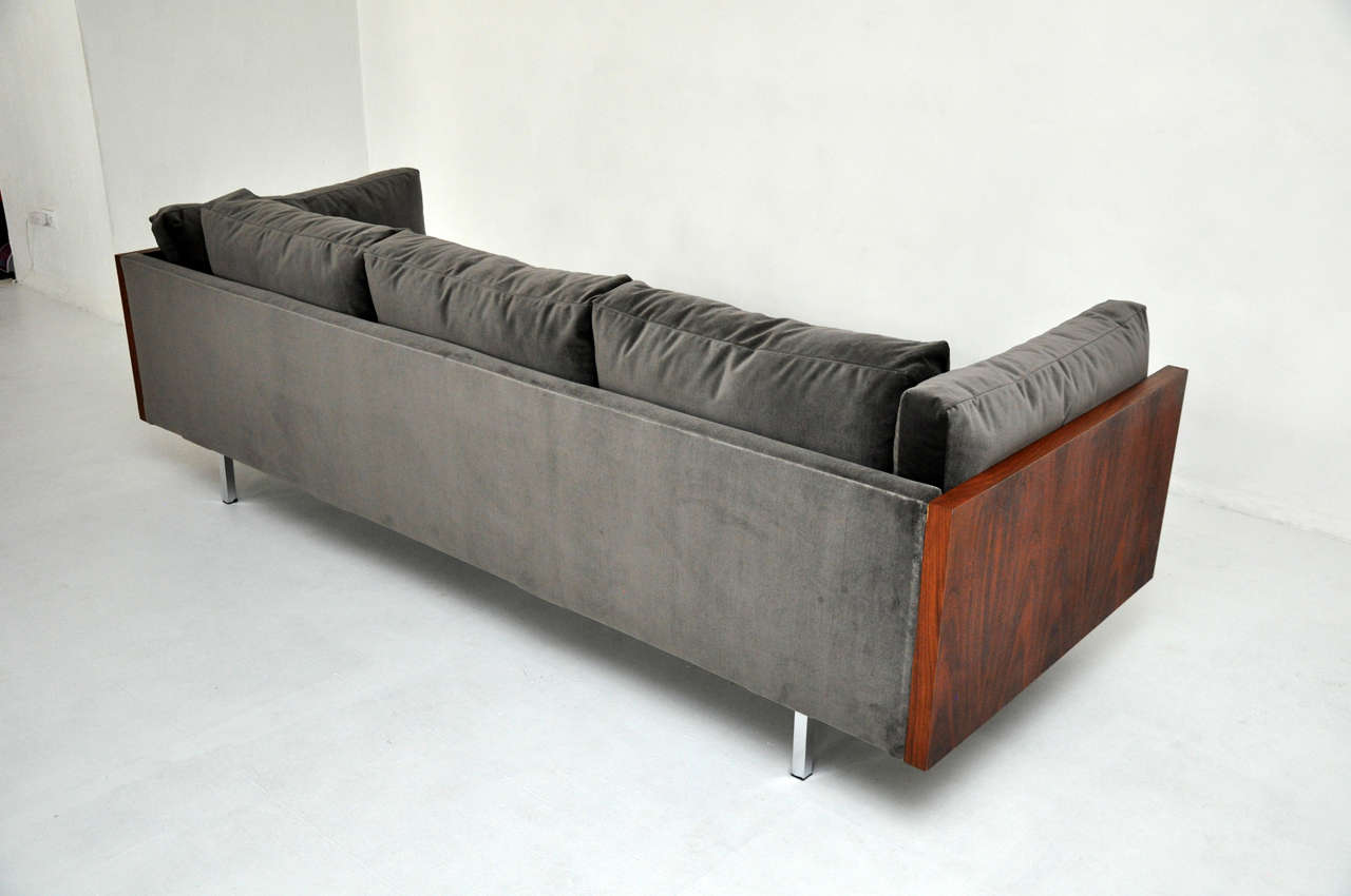 Milo Baughman Walnut Case Sofa 1