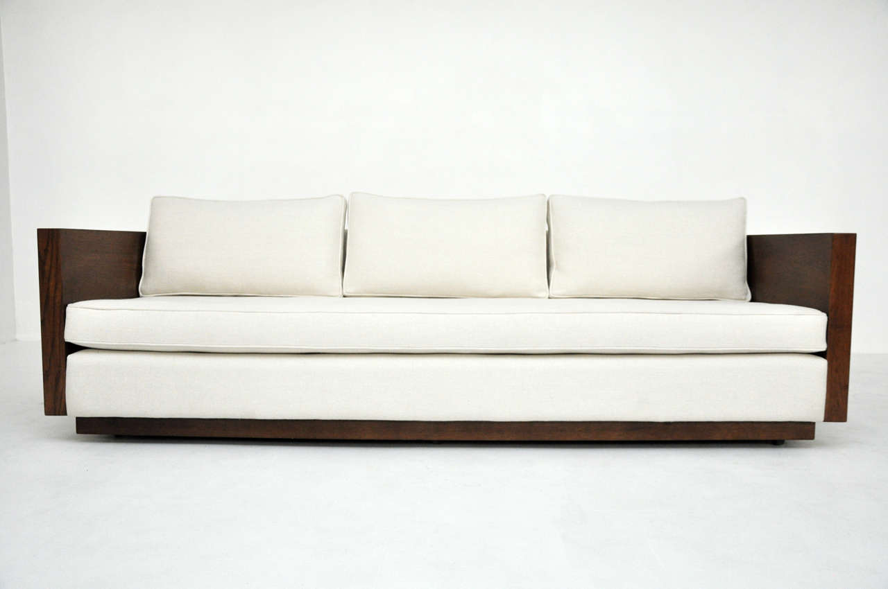 Milo Baughman Walnut Case Sofa