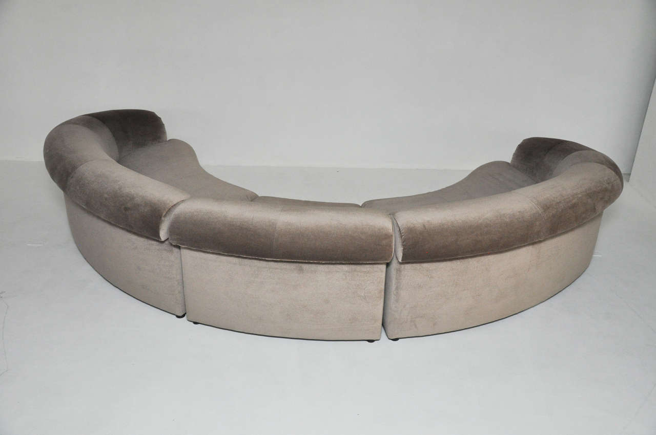 20th Century Vladimir Kagan Crescent Sectional Sofa