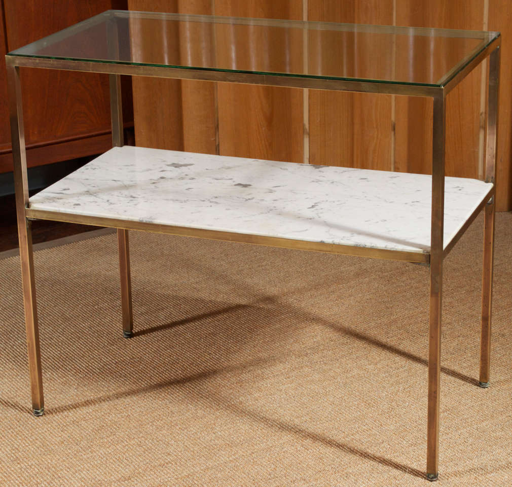 Wonderful brass and marble console table. Perfect for use as a bar as well. Great scale for niche / entry areas. 