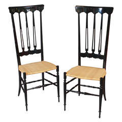 Pair Italian Black Chiavari chairs