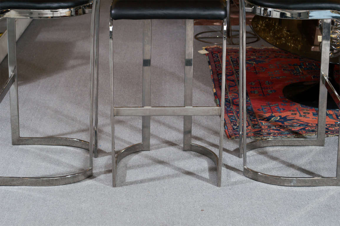 Mid-Century Modern Pierre Cardin chrome bar stools