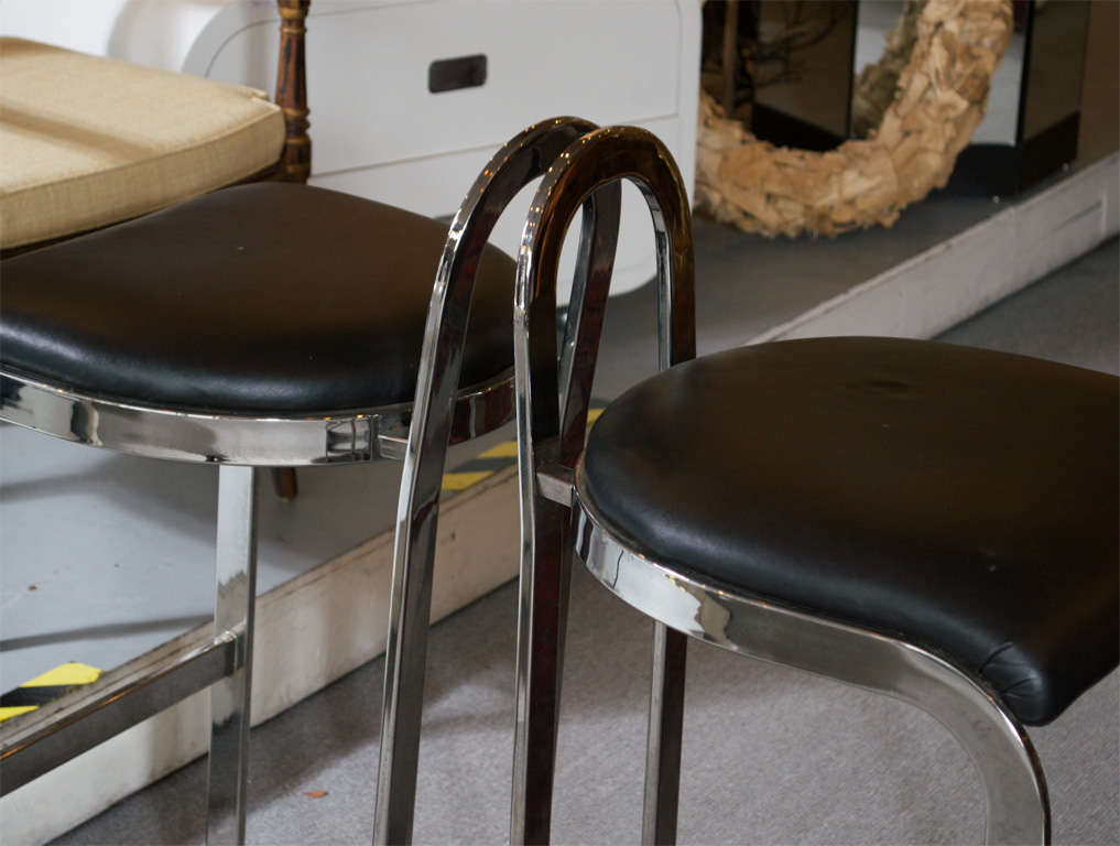 Pierre Cardin chrome bar stools 1