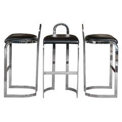 Used Pierre Cardin chrome bar stools