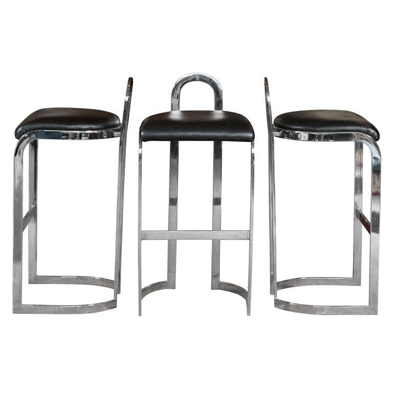 Pierre Cardin chrome bar stools at 1stDibs