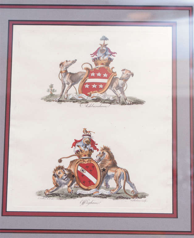 Set of Four Armorial Engravings by Charles Catton For Sale 1