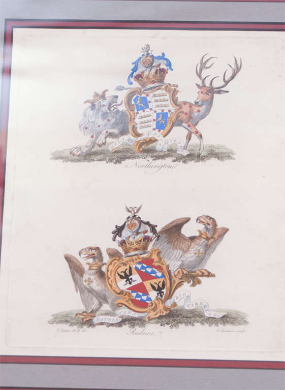 Set of Four Armorial Engravings by Charles Catton For Sale 2