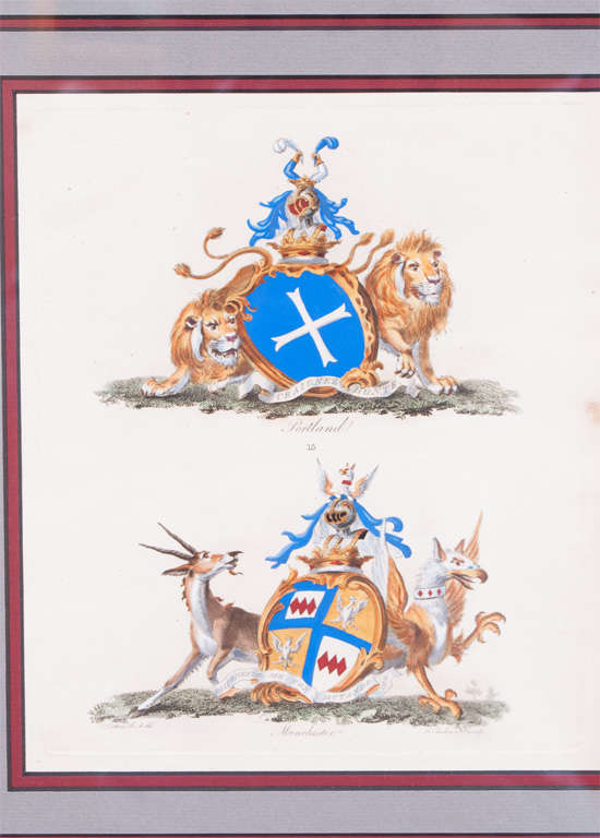 Set of Four Armorial Engravings by Charles Catton For Sale 3