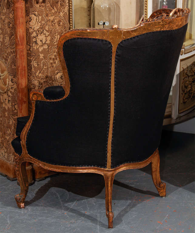 French Chair In Black Linen 3