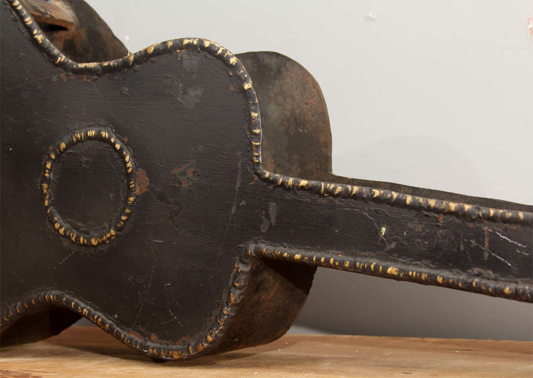  Life Size Folk Art Metal Guitar In Good Condition In Seattle, WA