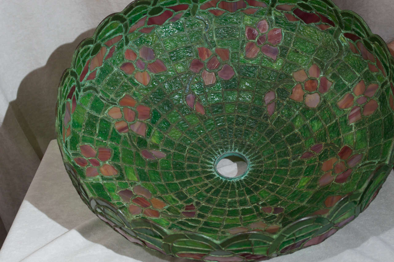 Art Nouveau Leaded Glass Table Lamp by ''Gorham