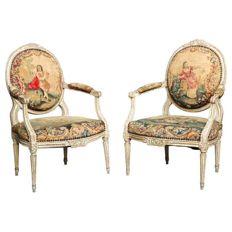 Pair of 18th Century Louis XVI Chairs For Sale at 1stDibs